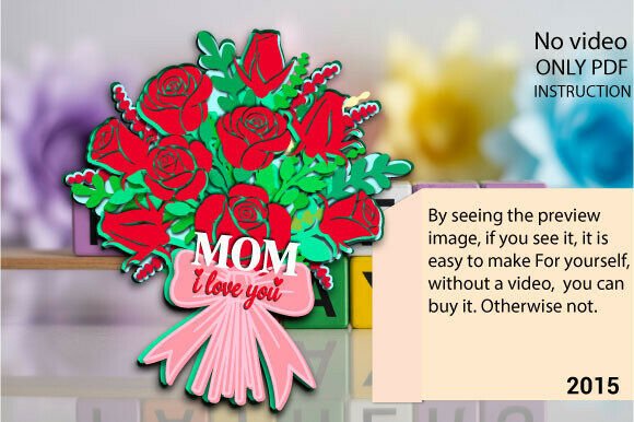 Download Mom I Love You Rose Bouquet SVG 2015 - 2015 Collection