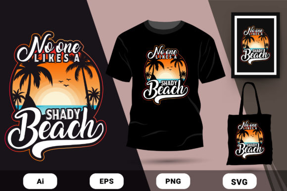 Download Shady Beach Summer T-shirt Design Vector - Vector Collection