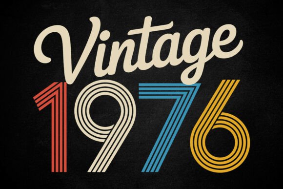 Download Vintage 1976 SVG, 50th Birthday Vector - Vector Collection