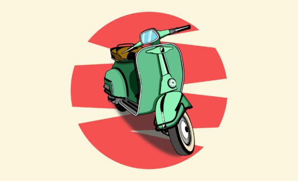 Download Classic Scooter Vector Illustration - Vector Collection